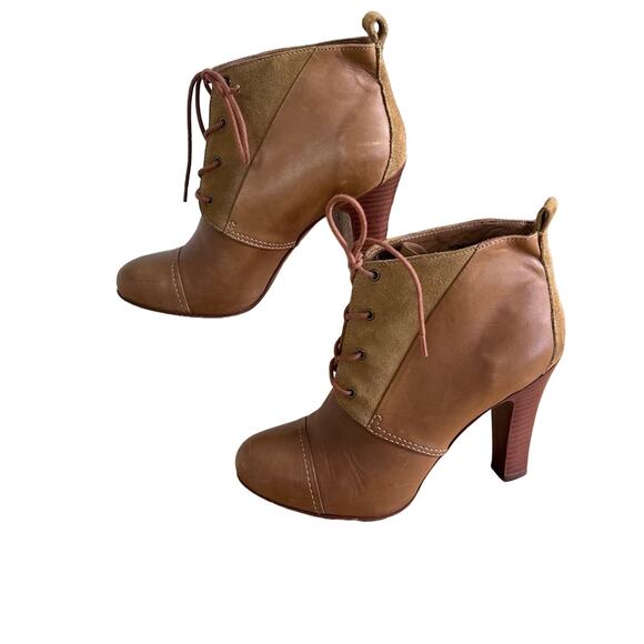 L.L. Bean Boots Women 8 M Brown Lace Up Leather Suede Heeled - Picture 3 of 11